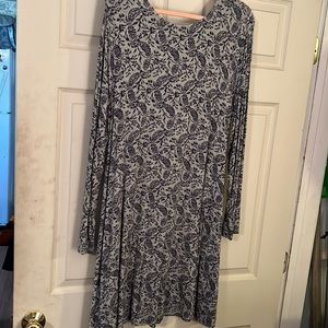 Navy Print Dress